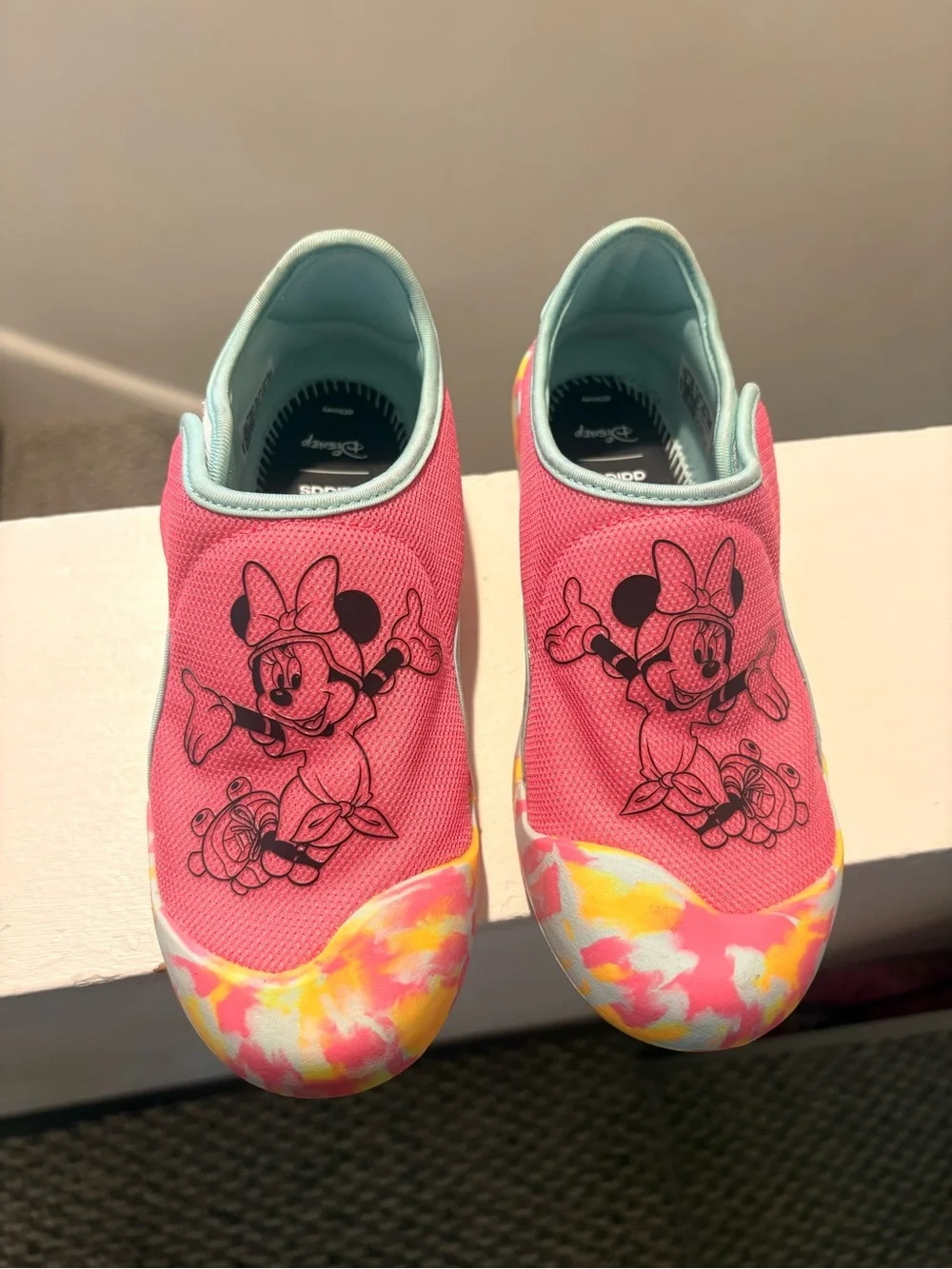 adidas Kids Pink Minnie Mouse Slip-On Water Shoes with Pastel Accents